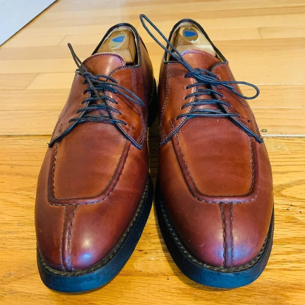 Allen Edmonds Dellwood Mens 9.5 D Brown Oxfords Split Toe Dress Shoes